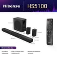 thumbnail image 2 of Hisense HS5100 Barra de sonido de 5.1 canales con subwoofer inalámbrico, 540 W, Dolby Digital Plus, Bluetooth 5.3, EzPlay, Roku TV Ready, DTS: X, HDMI/AUX/ARC/Óptico/USB (HS5100, modelo 2024), 2 of 5