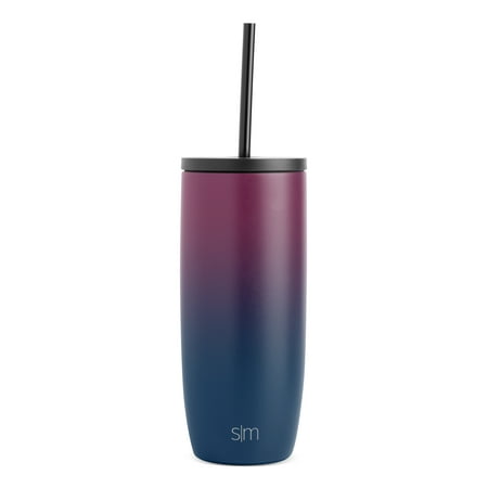 Simple Modern 20 Fluid Ounces Voyager Insulated Stainless Steel Tumbler with Straw - Mystic Moon