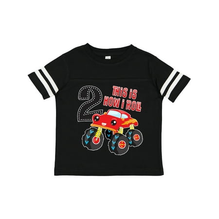 

Inktastic Monster Truck How I Roll 2nd Birthday Gift Toddler Boy Girl T-Shirt