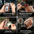thumbnail image 5 of AOMGO Men Wallet,Money Clip Smart Wallet Slim For Gift Men 11 Cards-Metal Credit Card Case in Magnetic Vegan Leather Flip, 5 of 12
