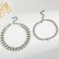 thumbnail image 4 of Matching Couple Cuban Chain Bracelets Gifts for Boyfriend Husband Soulmate Girlfriend Valentine's Day Anniversary Birthday Christmas Gift for Him and Her,Adjustable Size, 4 of 5