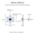 thumbnail image 6 of Rosec Jewels Lab Grown Blue Sapphire Snowflake Earrings with Moissanite - AAAA Quality Certified - Ready to Gift for Christmas, 14K White Gold, 6 of 7