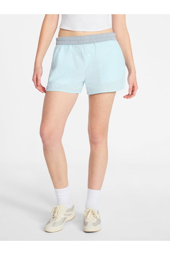 Cotton Boxer Shorts with Rollover Waist, 3'' Inseam, Women's XXS-XXL