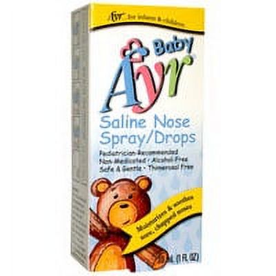 (2 pack) Ayr Baby Saline Children Nose Spray And Drops, Alcohol Free - 30 Ml
