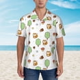 thumbnail image 2 of Sikiie Tree Squirrel Print Men's Hawaiian Shirt, Summer Beach Button Pocket Short Sleeve T-Shirt,Large, 2 of 7