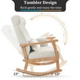 thumbnail image 3 of NOBLEMOOD Burlywood Upholstered Rocking Chair with Pillow, Side Pocket, 3 of 6