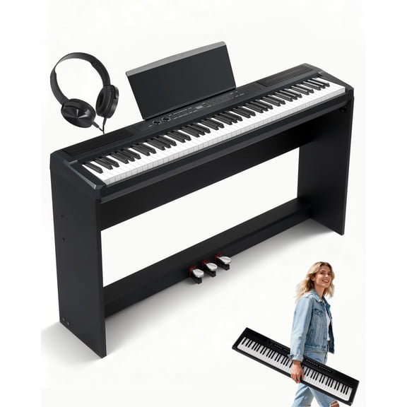 Piano Digital Ktaxon de 88 Teclas con Acción de Martillo Totalmente Ponderada y Bluetooth MIDI