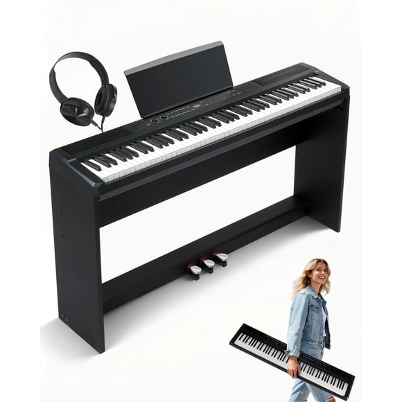 Piano Digital Ktaxon de 88 Teclas con Acción de Martillo Totalmente Ponderada y Bluetooth MIDI