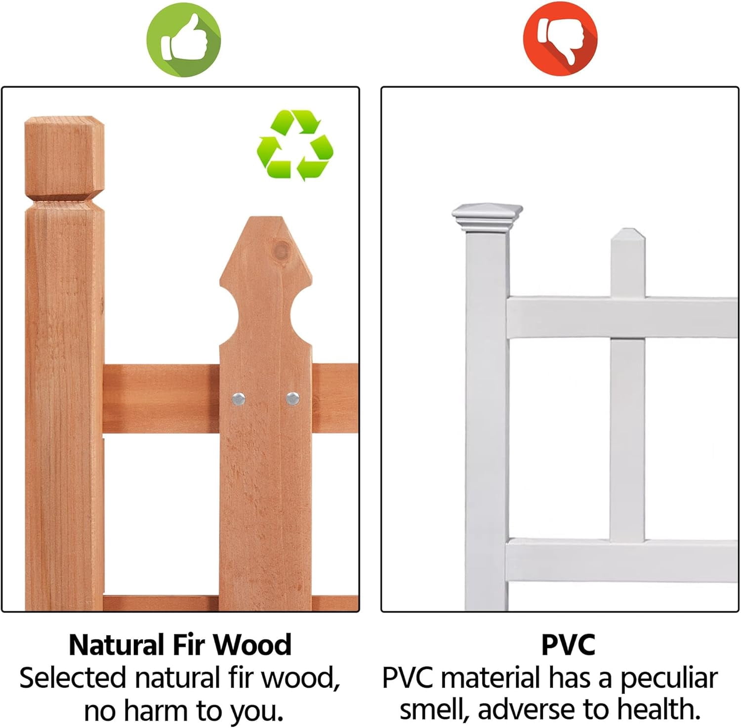 WLTER Decorative Garden Fence-Landscape Wood Picket Fencing Ornamental Panel Border Edging Patio Flower Garden Bed Pool Fences Outdoor,Light Brown- 355 in