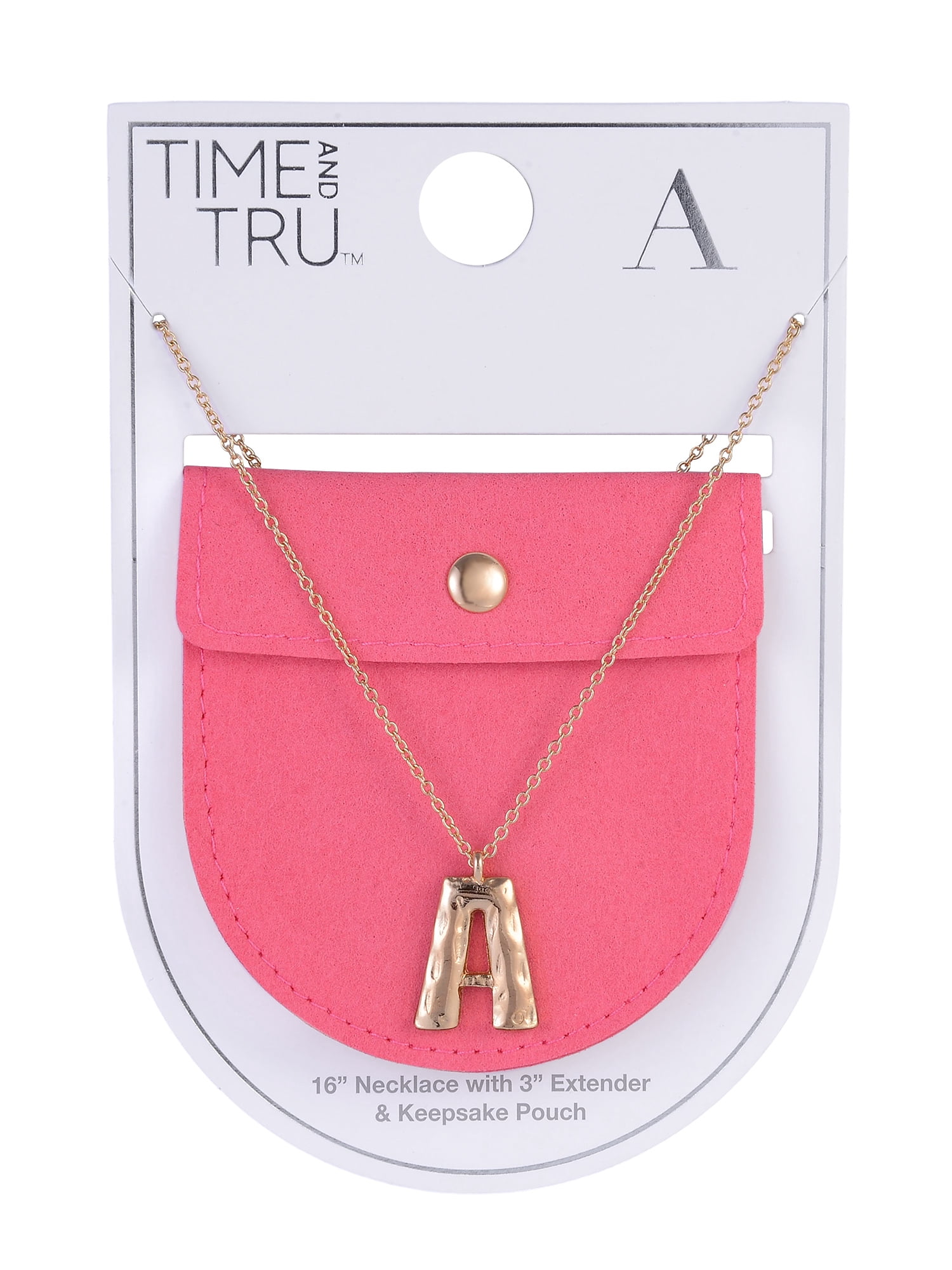 Time and Tru Goldtone Hammered Initial "A" Pendant Necklace