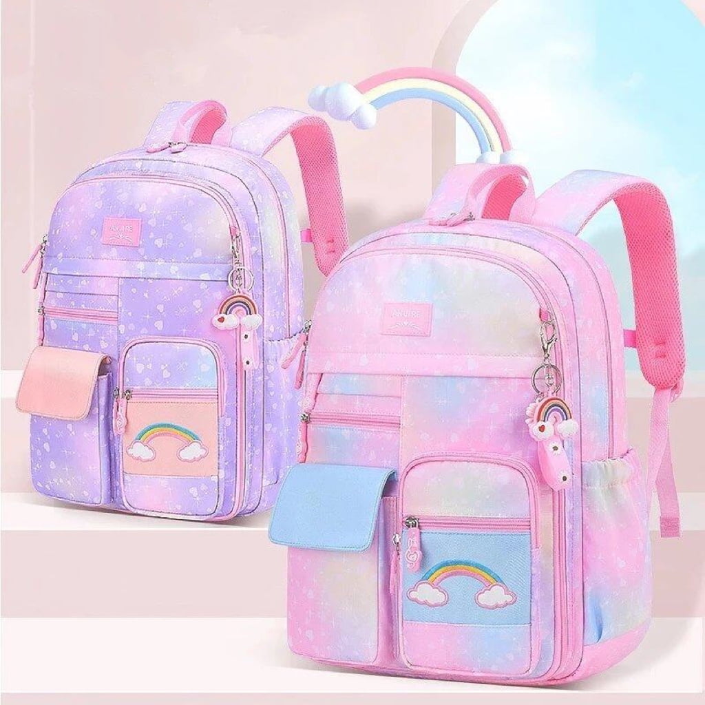 NEW Side Door Rainbow School Bag For kids Girls Cute Girls Backpacks Waterproof Large Capacity Primary Students School Bags 3 6 Grade