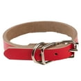 thumbnail image 1 of Collar de cachorro de cuero de PU Collares de perro ajustables de color puro simple (rojo S), 1 of 2