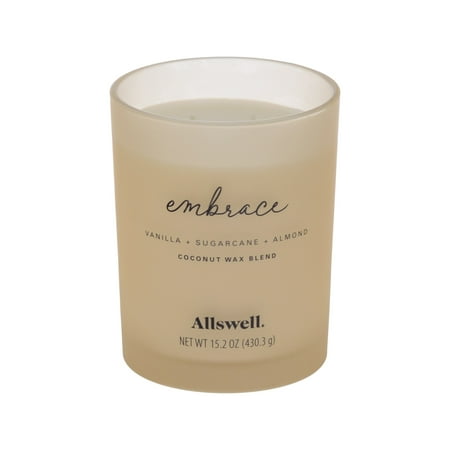 Allswell Embrace (Vanilla + Sugarcane + Almond) Scented 2-Wick 15oz Spa Jar Candle