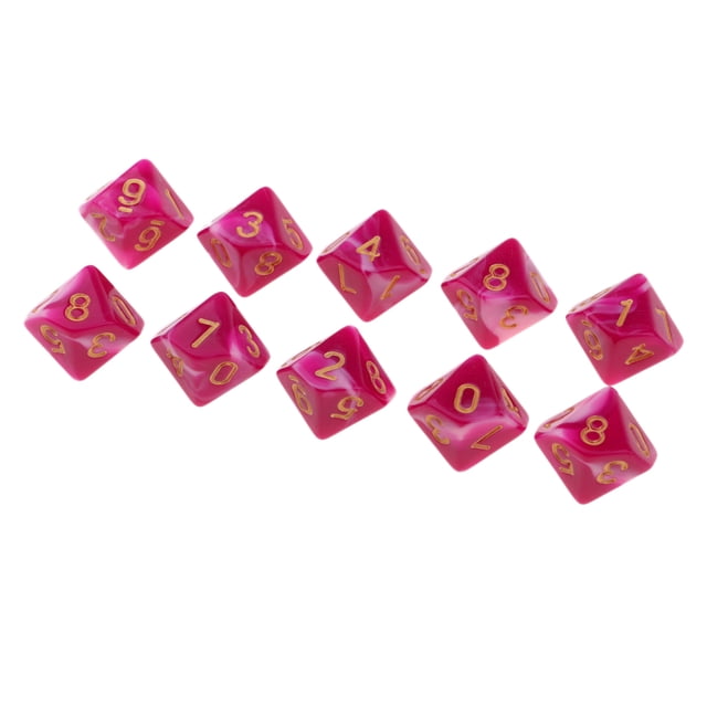 Dados de Juego Sunnimix 10 X 10 Lados 16 Mm para juegos de Mesa Rose + White