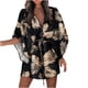 thumbnail image 1 of Vestidos casuales de verano con cordón de media manga y cuello en V con botones estampados en la parte delantera para mujer Fridja yut3522, 1 of 5