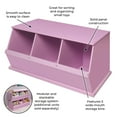 thumbnail image 2 of Badger Basket Children's Wood 3-Bin 33 gal Toy Storage Cube, Lilac, 2 of 9