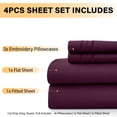 thumbnail image 4 of Lux Decor 4 Piece Twin Bed Sheets Set - 16 Inch Deep Pocket Microfiber Sheets - Plum, 4 of 11