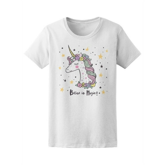 Believe In Unicorn Magic T-Shirt Women -Image by Shutterstock, Female x-Large