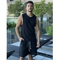 thumbnail image 4 of COOFANDY Linen Shorts for Men Elastic Waist Drawstring Casual Lightweight Summer Beach Shorts, 4 of 7