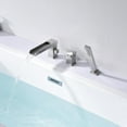 thumbnail image 4 of 3 Holes Roman Tub Faucet with Sprayer Brushed Nickel Waterfall Tub Filler, 4 of 8
