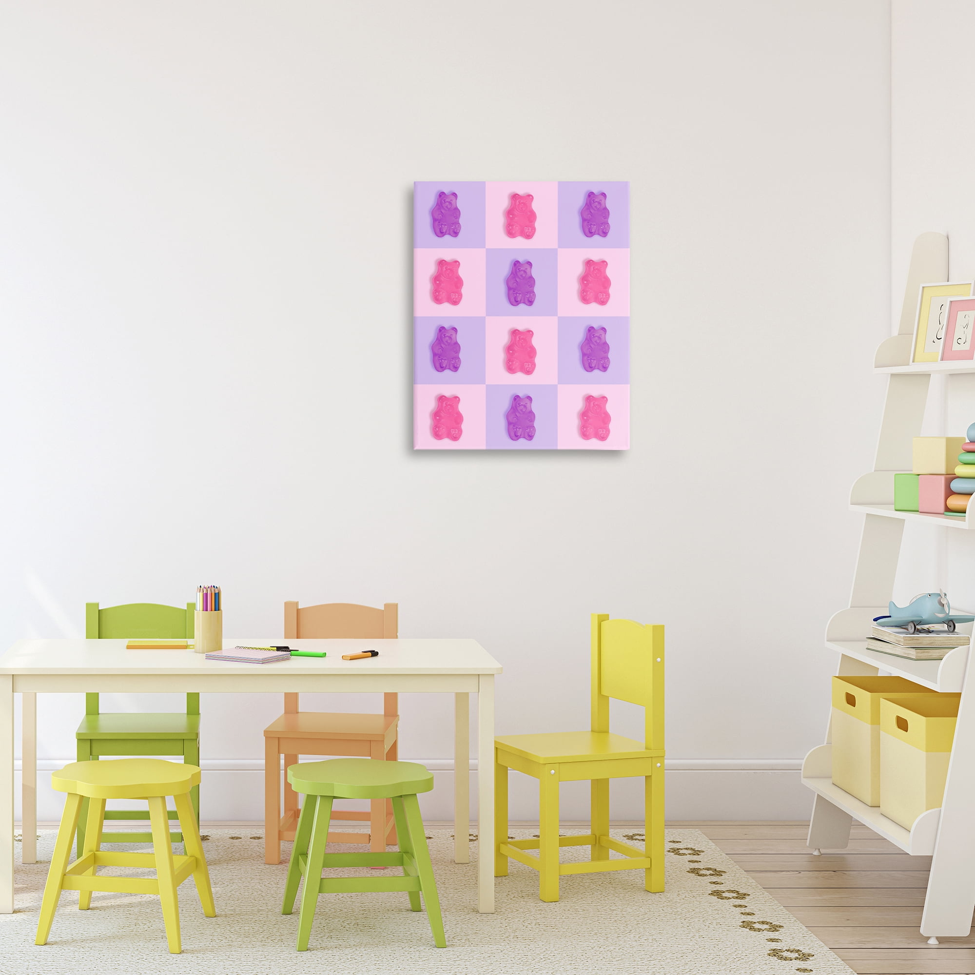 Stupell Industries Pink & Lilac Candy Bears Canvas Wall Art, design by LISH Creative