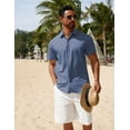 thumbnail image 5 of COOFANDY Casual Shirts for Men Linen Short Sleeve Button Down Shirt, 5 of 10