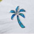 thumbnail image 2 of Sterling Silver Blue Opal Palm Tree Earring and Necklace: Hawaiian Jewelry, 2 of 10