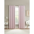 thumbnail image 5 of Your Zone Gingham Plaid Blackout Curtain Panel Pair, Set of 2, Pink, 37" W x 84" L, 5 of 7