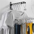 thumbnail image 2 of Ounissouiy Colgador de ropa plegable negro, estantes de secado de ropa de pared plegables, colgadores de ropa de aluminio espacial, perchero de Almacenamiento y organización del hogar 2 piezas, 2 of 6