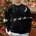thumbnail image 2 of Hoodies for Men Mens Christmas Plus Size Hoodless Pullovers Fashion Sweatshirts Holiday Logo Print Clothing Tops Hop Oversized Sweatshirts Stretchy Zip up Hoodie Men Oversized Sweaters Littl Black XL, 2 of 5
