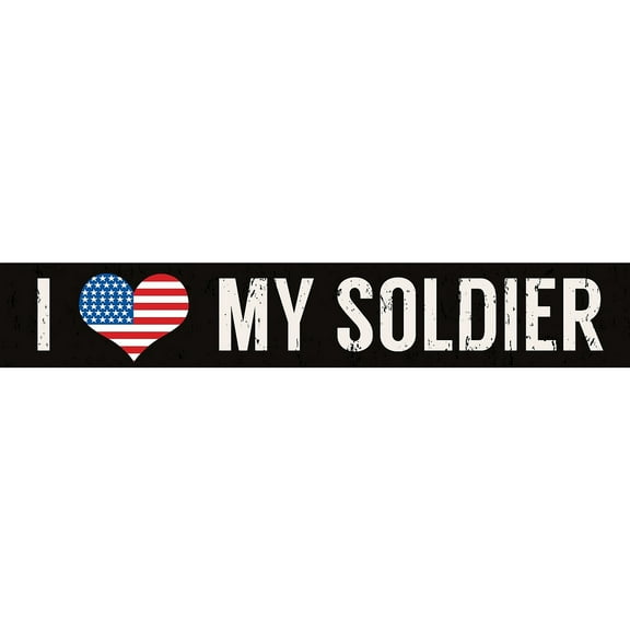 I  HEART  MY SOLDIER Wood 15x2one-half inch Box Sign by Sixtrees