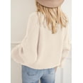 thumbnail image 5 of Suéter PRETTYGARDEN Oversized de Punto Grueso con Mangas Farol M Beige, 5 of 5