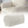 thumbnail image 2 of Cozeii Spandex Elastic Armrest Covers 2 Pieces Set - Machine Washable Protective Slipcovers for Sofa Chair Recliner, Elastic Fabric Arm Protectors with Pins, Fits Most Furniture, 2 of 9