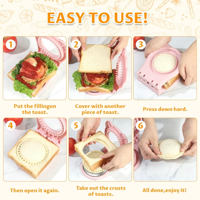 Sandwich Cutter And Sealer Set – 2 Pieces (Square & Heart), Makes Uncrustable-Style Sandwiches