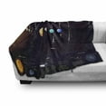 thumbnail image 3 of Outer Space Soft Flannel Fleece Throw Blanket, Solar System Scientific Information Jupiter Saturn Universe Telescope Print, Cozy Plush for Indoor and Outdoor Use, 50" x 60", Multicolor, by Ambesonne, 3 of 6