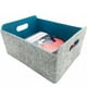 thumbnail image 3 of Caja organizadora de tela Bewildely Almacenamiento y organización del hogar gris+azul 30x24x15cm, 3 of 6