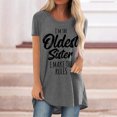 thumbnail image 2 of USSUMA Letter Print Womens Blouses and Tops Dressy Short Sleeve Plus Female Tops Casual Oldest Sister Funny Long T-Shirts Shirt for Women Trendy Crewneck Tunic Plus Size, 2 of 4