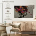 thumbnail image 5 of Elephant Stock Fluttering Afro Pop Wall Art - Horizontal Canvas Wall Art - Living Room Wall Decor - People Canvas - Blue And Black Decor - 51" x 34", 5 of 8