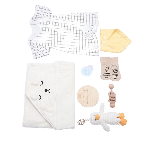 JUEGO DE REGALOS PAREBÉS, CANASTA DE REGALOS DE BABJETO DE BABJO CON BABERO, CALCETINAS, MUÑECAS, ROPA, TOALLA DE BAÑO, SONAJERO Y MÁS, EMPOSTOS ESENCiales para Niinas y Niños