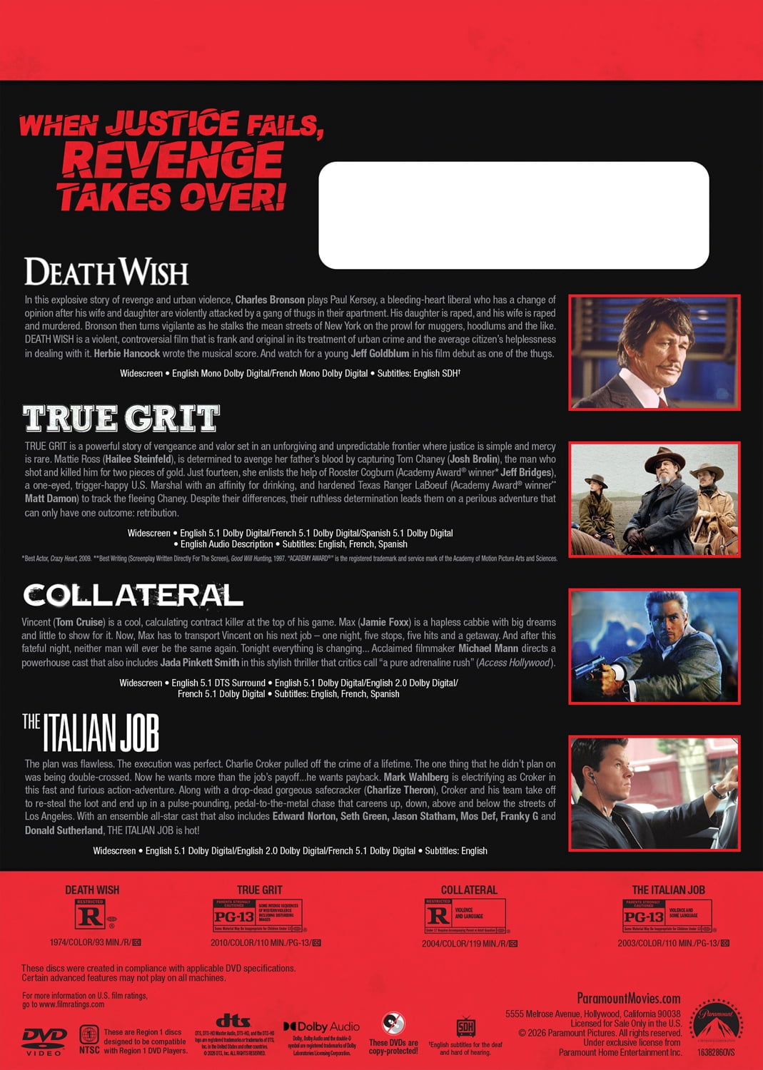 Revenge! 4-Film Collection (Walmart Exclusive) (DVD) Paramount Pictures Corporation, Action