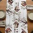 thumbnail image 5 of Table Runners 70 Inches Long Dress Scarves, Sweet Home Farmhouse Coffee/Dining/Kitchen Table Decor, Holiday Table Runner, Western Stars Bird Houses White Wood Plank 13x70 Inch, 5 of 9