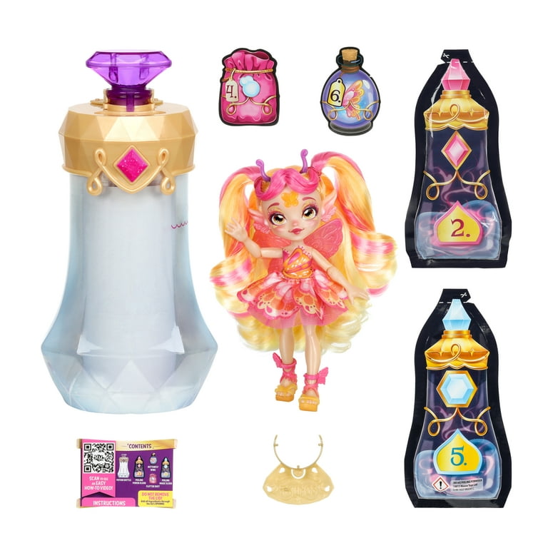 Magic Mixies Pixlings Flitta the Butterfly Pixling 6.5 inch Doll Inside a  Potion Bottle, Ages 5+ 