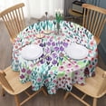 thumbnail image 3 of Pioneer Flower Floral Print Pattern Round Tablecloth 60"x60",Wrinkle Wipeable Table Cloth for Kitchen Dining Room Picnic Patio Party, 3 of 6