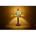 thumbnail image 2 of Tiffany Style Lamp Table Desk Lamp Rose Bedroom Bronze Stained-Glass 14.5'' Height Multi-Color, 2 of 4
