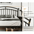 thumbnail image 4 of Laisnet Queen Size Bed Frame with Headboard & Footboard, Noise-Free & Under-Bed Storage, Vintage Victorian Metal Platform, Black, 4 of 10
