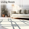 thumbnail image 2 of ODIKA 5'x7' Machine Washable Non-Slip Area Rug, Nordic Lattice Dream Interlocking Minimalist Design High Traffic Rug, White, 578281, 2 of 7