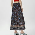 thumbnail image 5 of Womens Maxi Skirt 2025 Casual Flowy Elastic High Waist Long Skirts with Pockets Summer Beach Style Navy S, 5 of 5