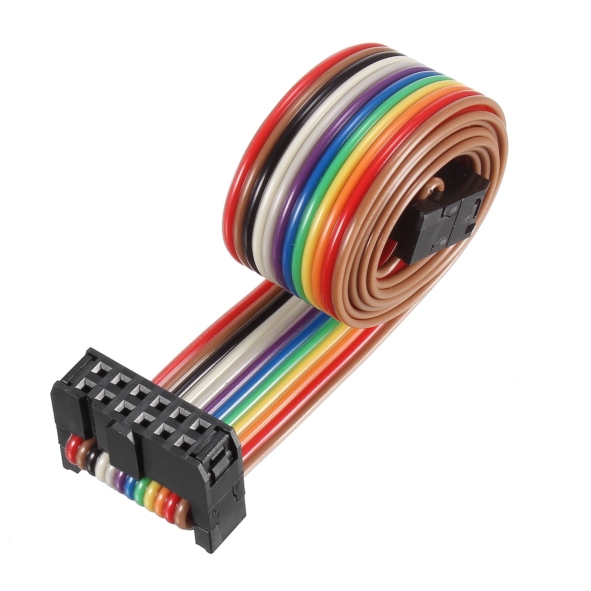 IDC Rainbow Wire Flat Ribbon Cable 12P Dtype FC/FC Connector 2.54mm