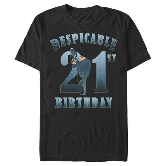 Men's Despicable Me Minions Despicable 21st Birthday  Graphic Tee Black 2X Large