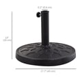 thumbnail image 3 of Outsunny Base de Support Ronde en Résine pour Parasol de Patio 29 Lb Noir, 3 of 10